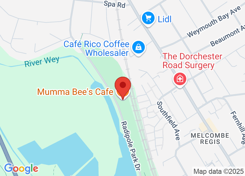 Map showing location of Mumma Bee's Cafe