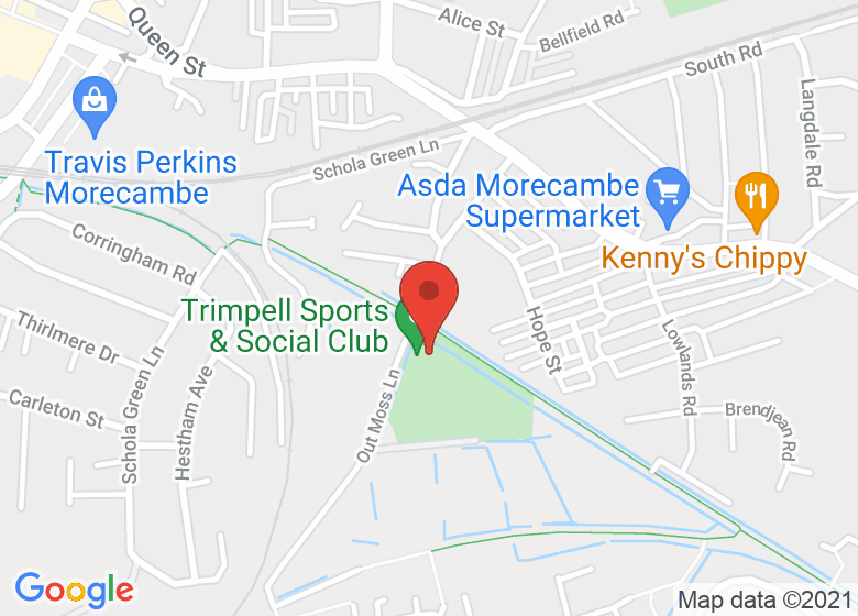Map showing location of Trimpell Sports & Social Club