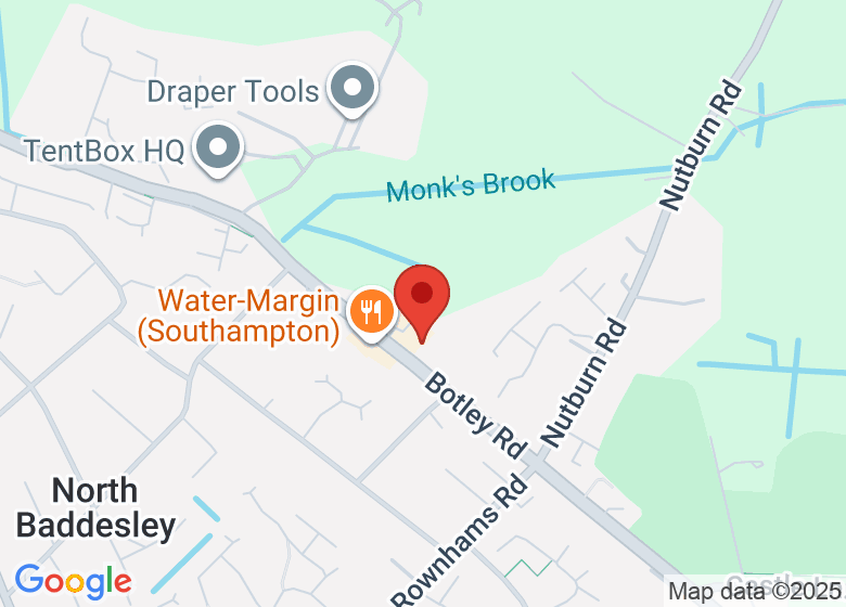 Map showing location of North Baddesley Village Hall