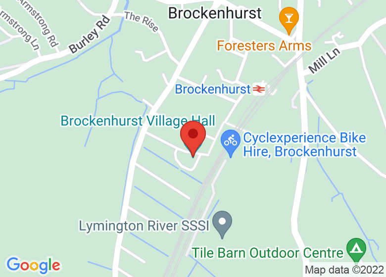 Map showing location of Brockenhurst Village Hall
