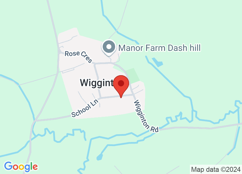 Map showing location of Wigginton Village Hall
