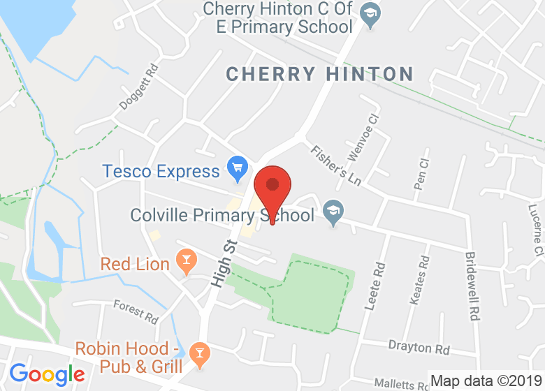 Map showing location of Cherry Hinton Village Leisure Centre
