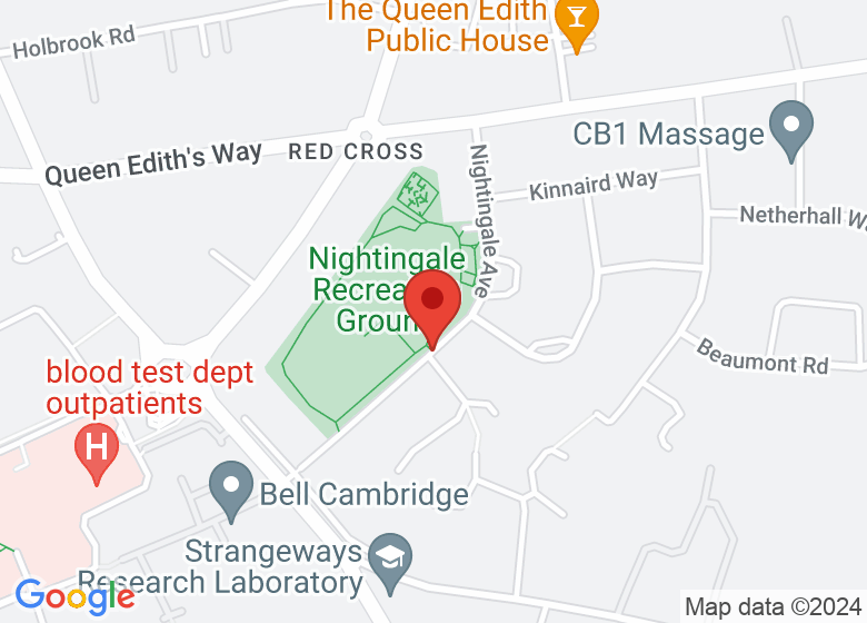 Map showing location of Nightingale Pavilion Community room