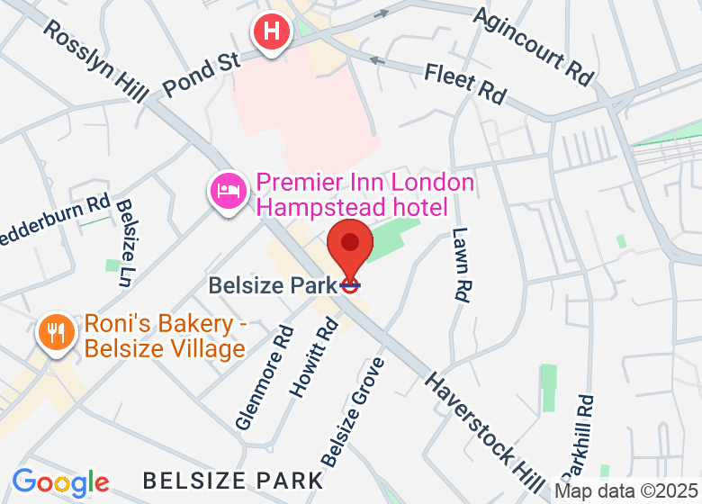 Map showing location of Belsize Park Underground 
