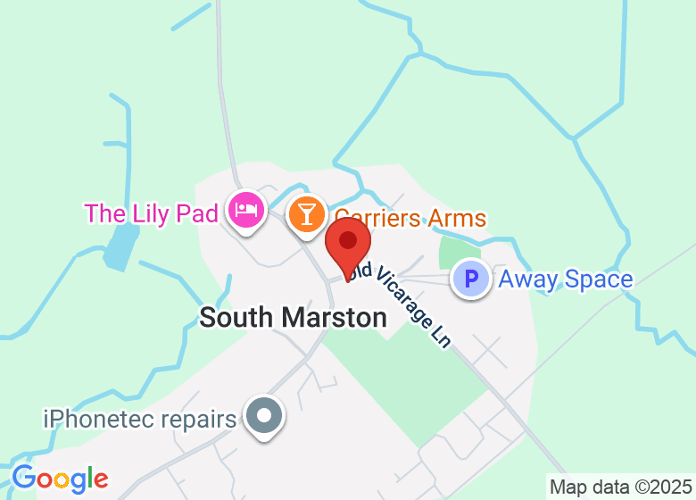 Map showing location of South Marston Village Hall