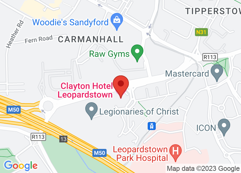 Map showing location of Clayton Hotel Leopardstown