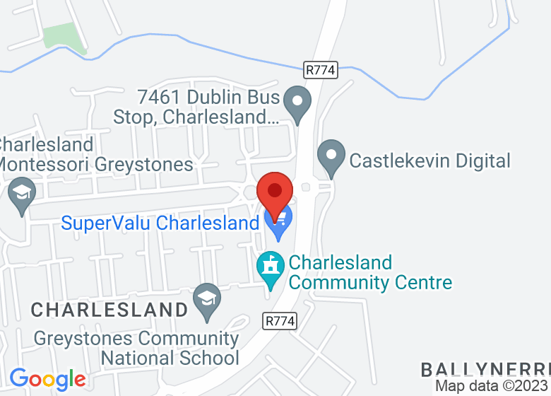 Map showing location of Greystones Family Resource Centre