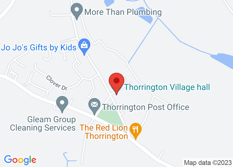 Map showing location of Thorrington Village Hall
