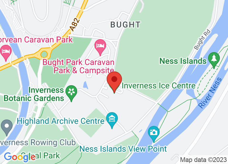 Map showing location of Inverness Ice Centre