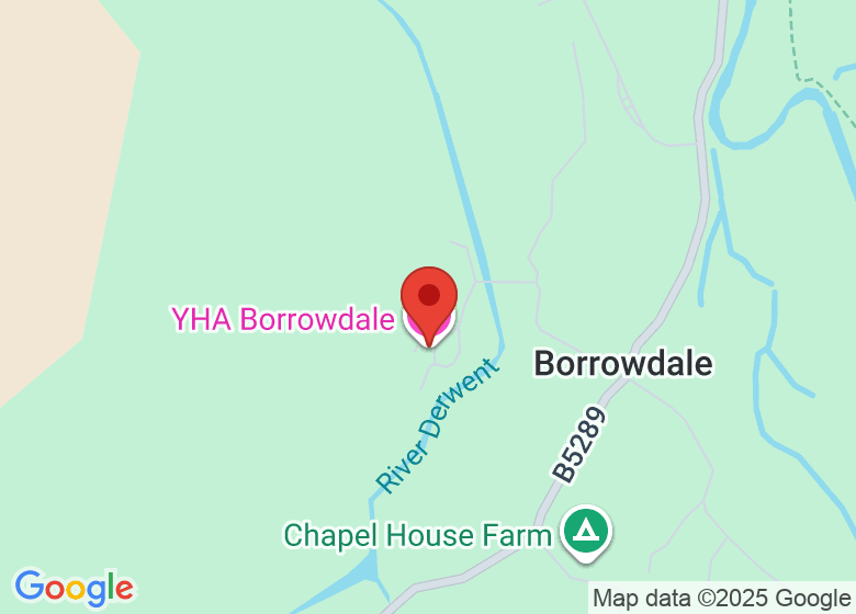 Map showing location of YHA Borrowdale