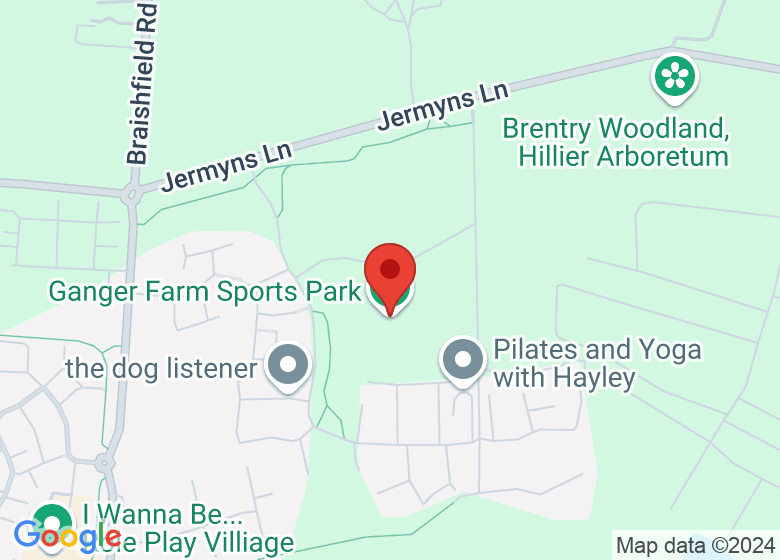 Map showing location of Ganger Farm Sports Park
