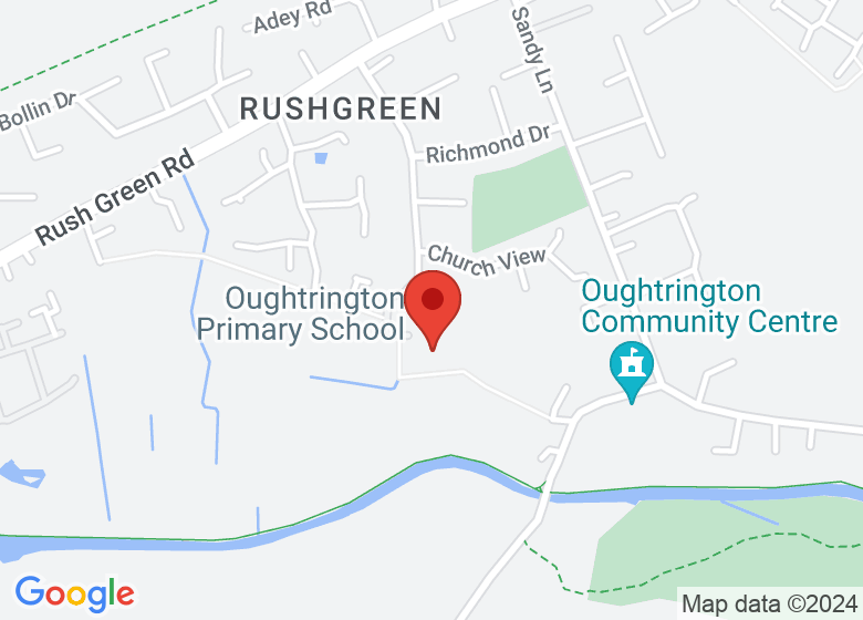 Map showing location of Oughtrington Primary School