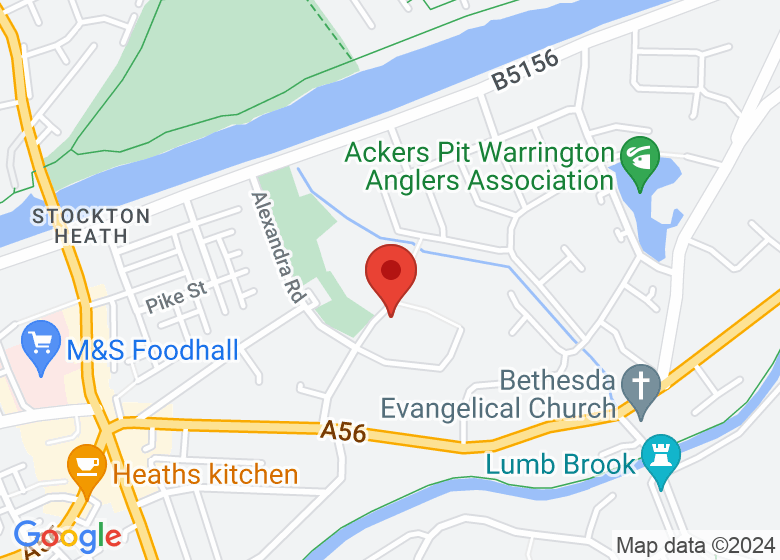 Map showing location of Stockton Heath Scout Centre