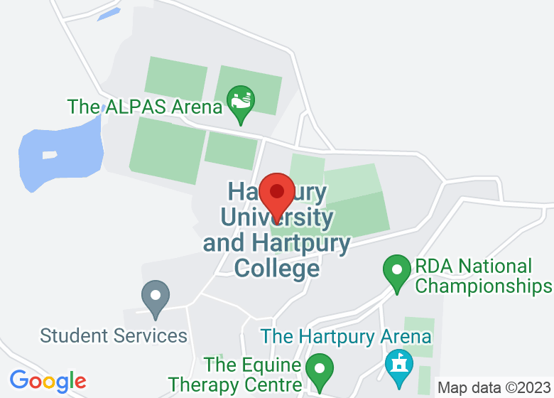 Map showing location of Hartpury College Sports Academy