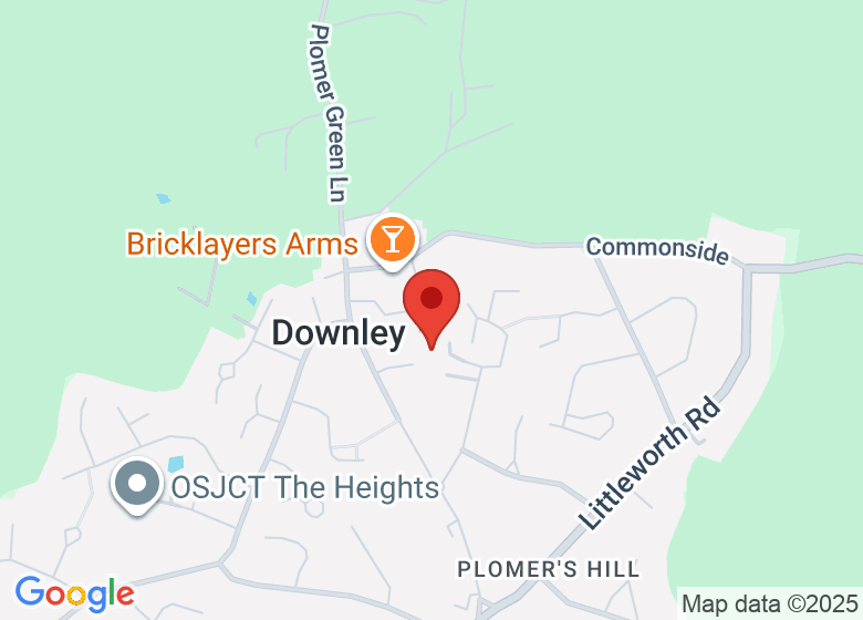 Map showing location of Downley Community Centre