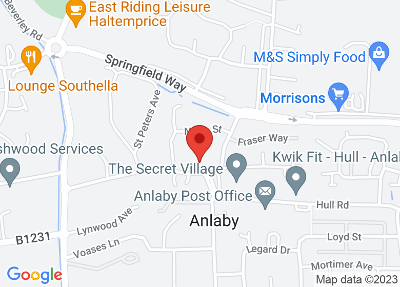 Map showing location of Crumbs Cafe Anlaby