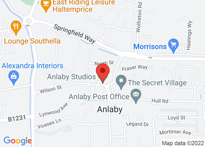 Map showing location of Anlaby Studios