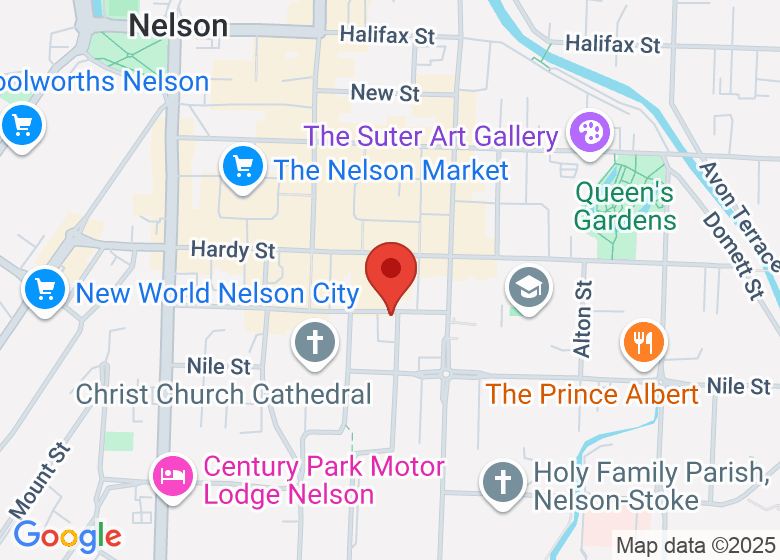 Map showing location of Pitt & Moore Lawyers | Nelson