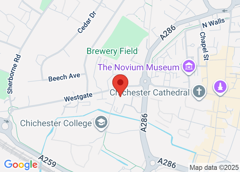 Map showing location of Chichester City Arts Centre
