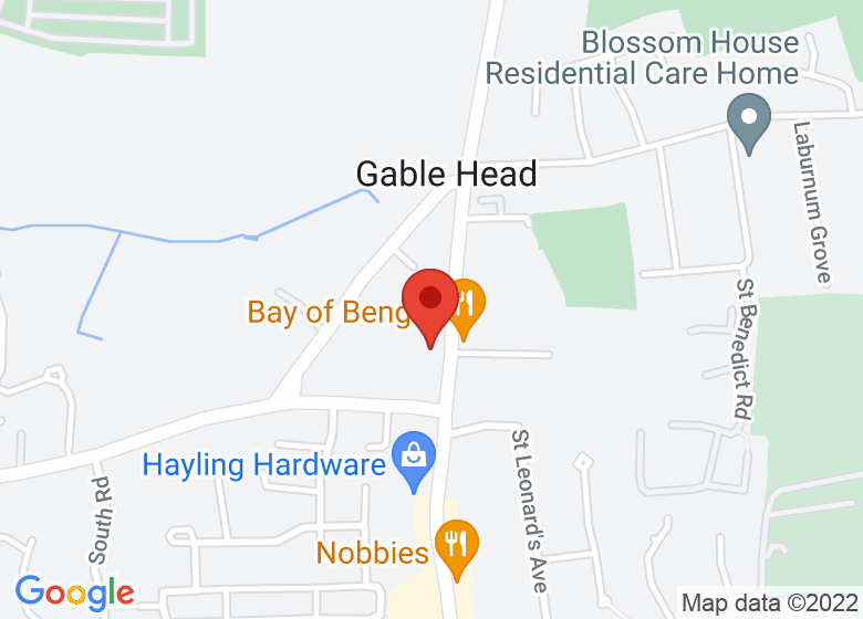 Map showing location of Hayling Island Library