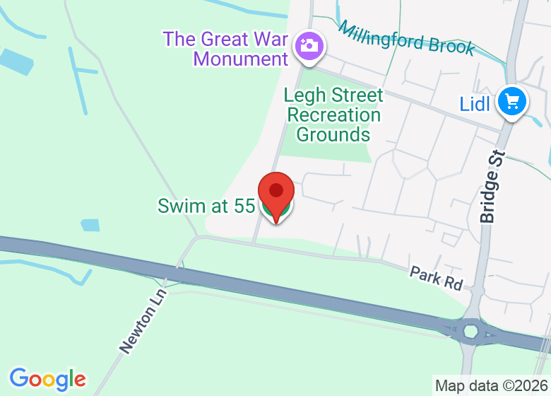 Map showing location of Swim at 55