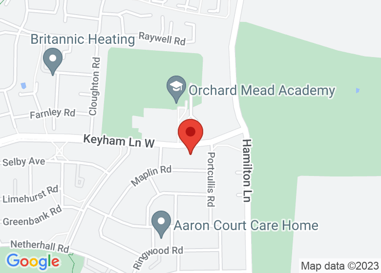 Map showing location of Orchard Mead Academy
