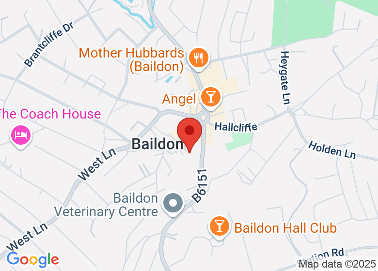 Map showing location of Baildon Moravian Church