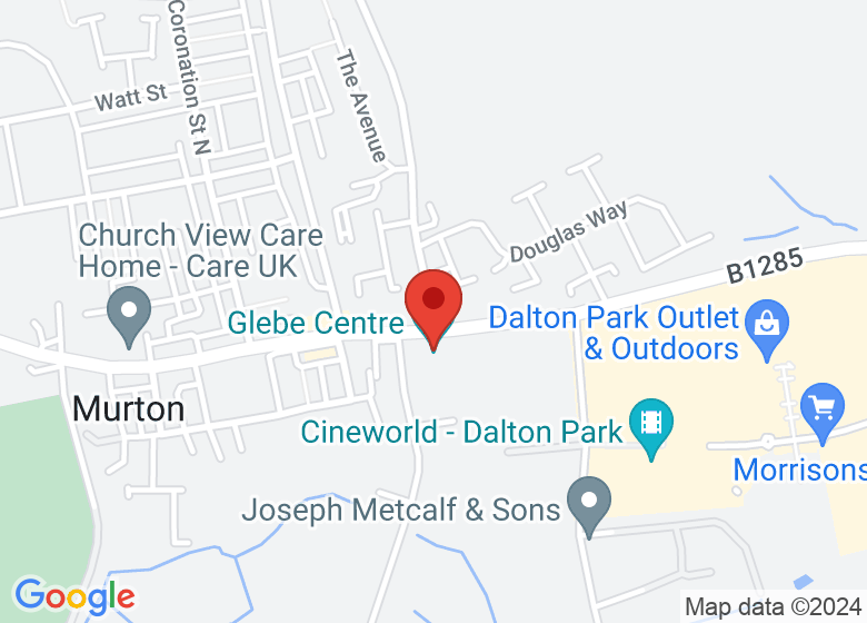 Map showing location of Glebe Centre