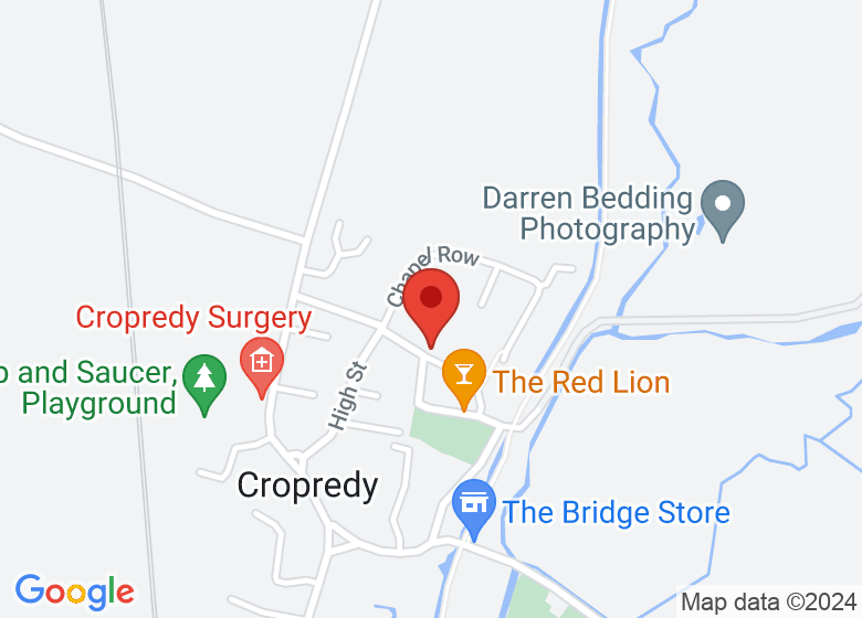 Map showing location of Village Hall