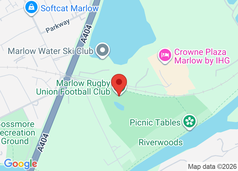 Map showing location of Marlow Rugby Park