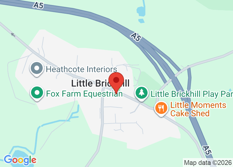Map showing location of Little Brickhill Hall