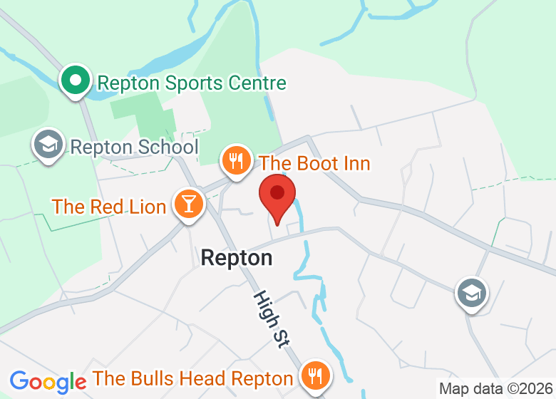 Map showing location of Repton Village Hall