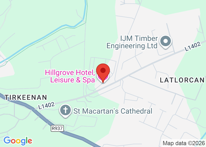 Map showing location of Hillgrove Hotel, Leisure & Spa
