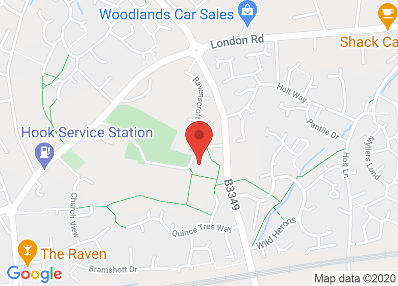 Map showing location of Hook Community Centre