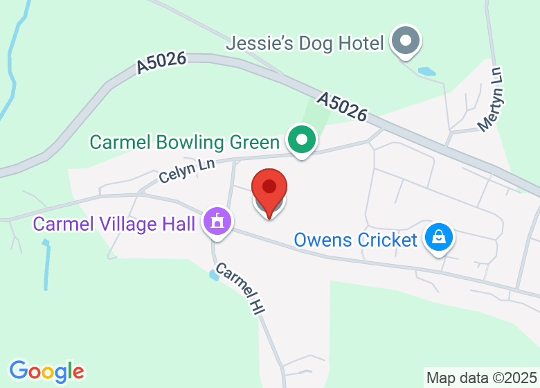 Map showing location of Ysgol Bro Carmel County Primary School