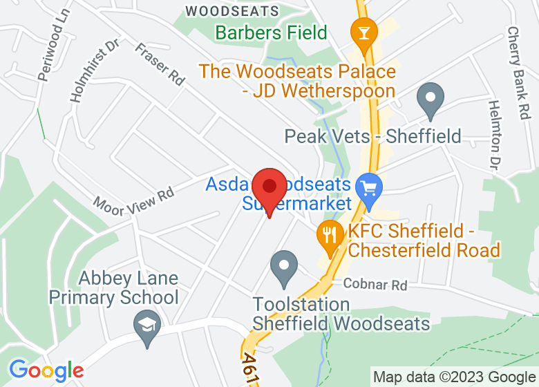 Map showing location of Woodseats Methodist Church