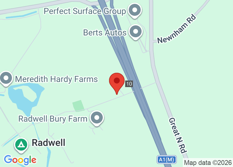 Map showing location of Radwell Village Hall
