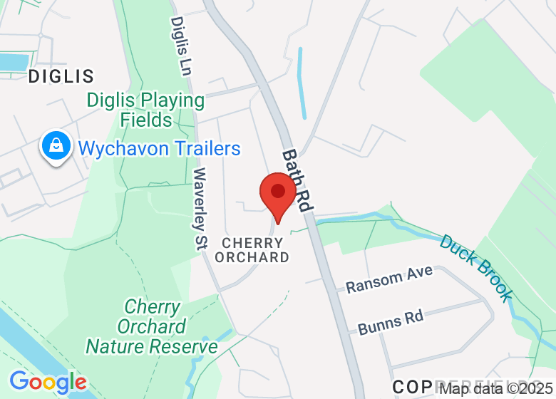 Map showing location of St Mark in the Cherry Orchard Church