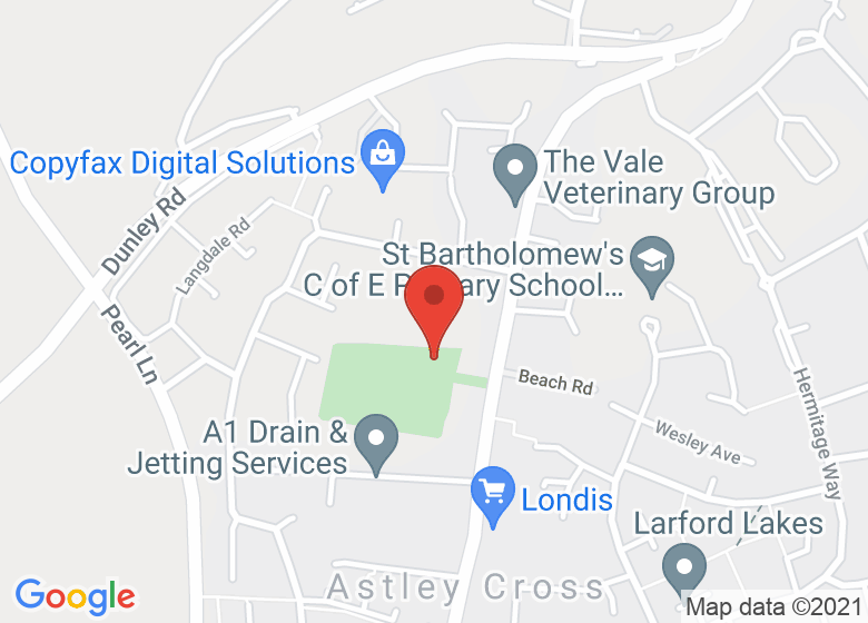 Map showing location of Areley Kings Village Hall
