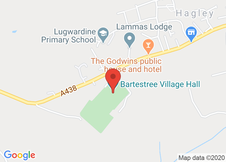 Map showing location of Bartestree Village Hall
