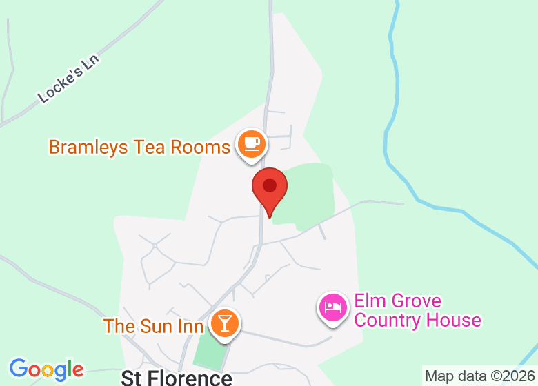 Map showing location of St. Florence Village Hall
