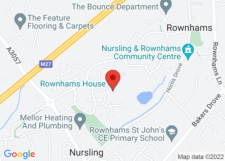 Map showing location of Rownhams House