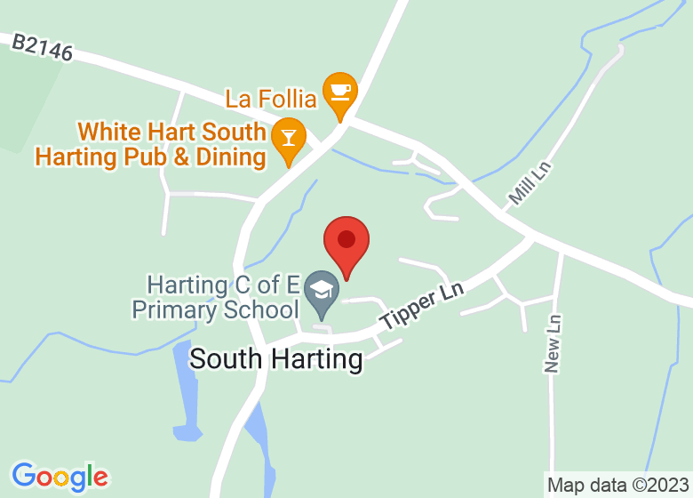 Map showing location of Harting Community Hall