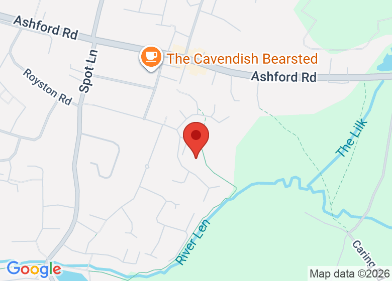Map showing location of St. Peter's Church Hall