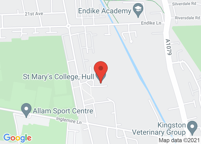 Map showing location of St Mary's College, Hull