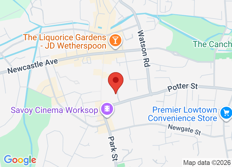 Map showing location of Middletons Yard