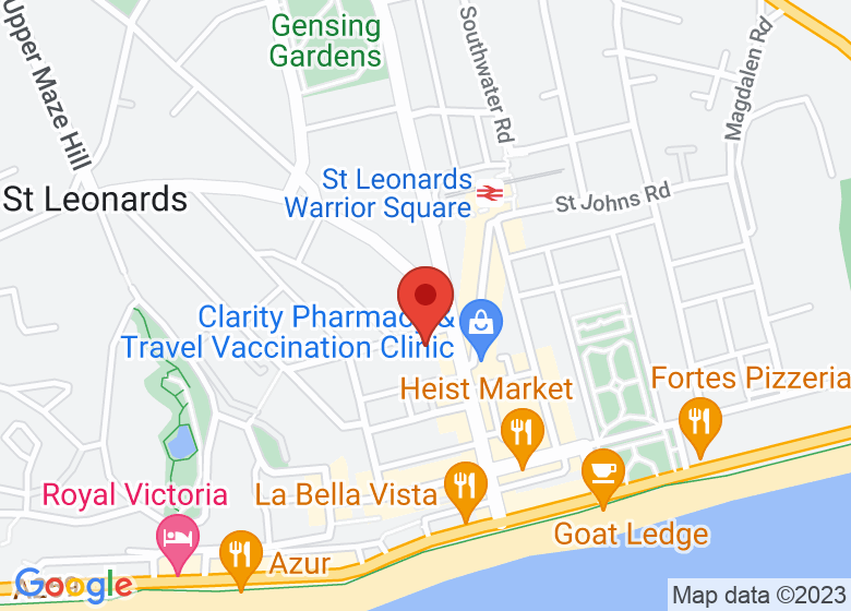 Map showing location of Christ Church St Leonards on Sea