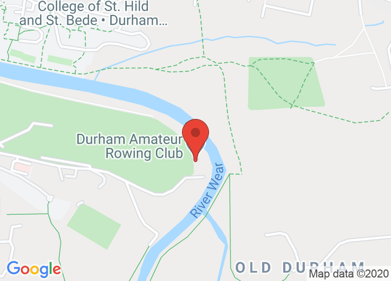 Map showing location of Durham Amateur Rowing Club