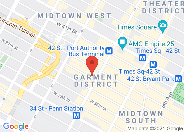 Map showing location of Ripley-Grier Studios