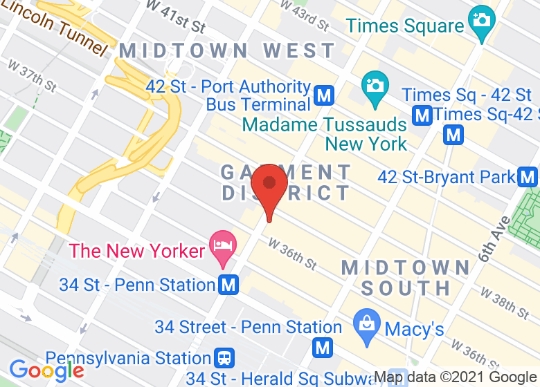 Map showing location of Ripley-Grier Studios